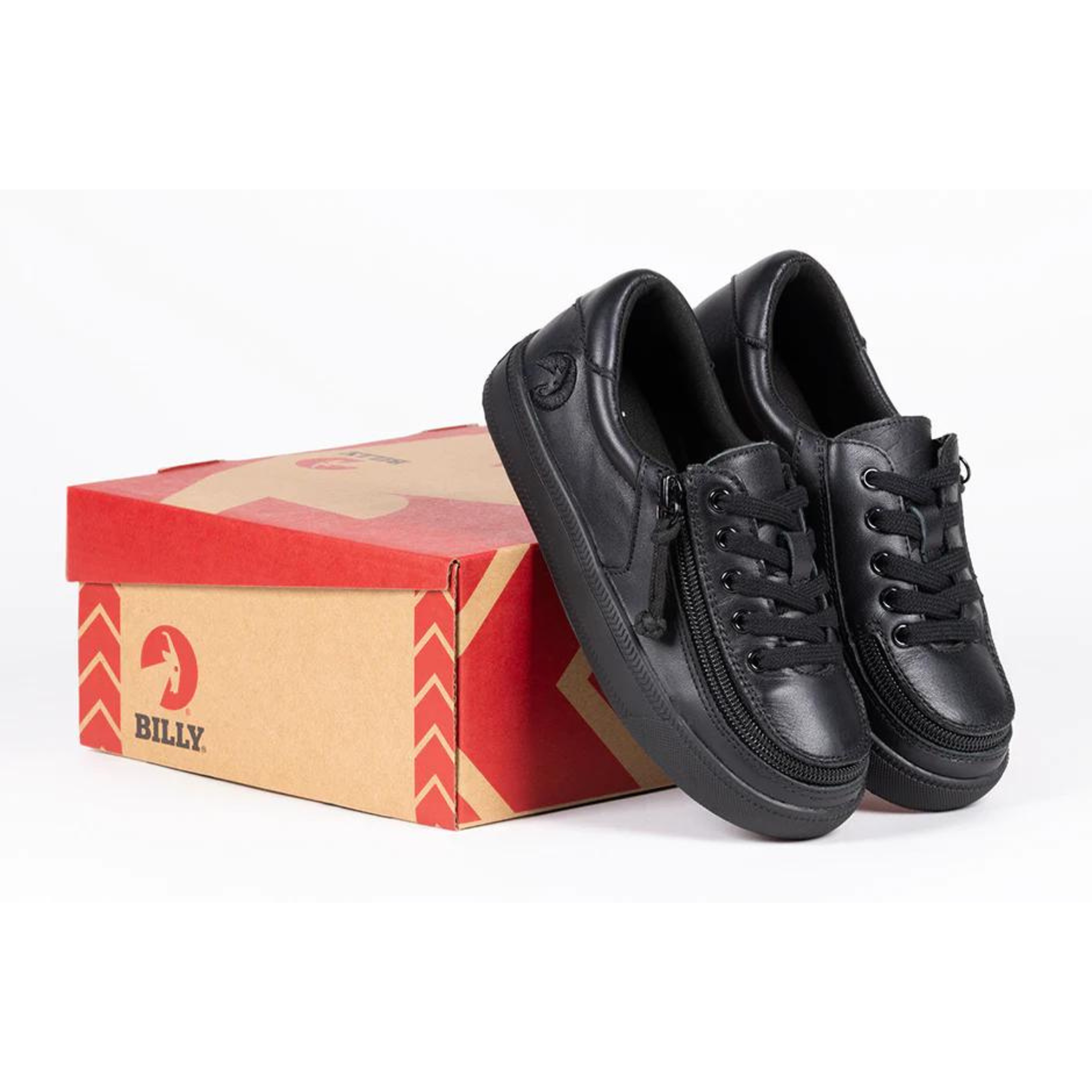 Billy Footwear (Kids) DR II Fit - Low Top DR II Black Leather Shoes