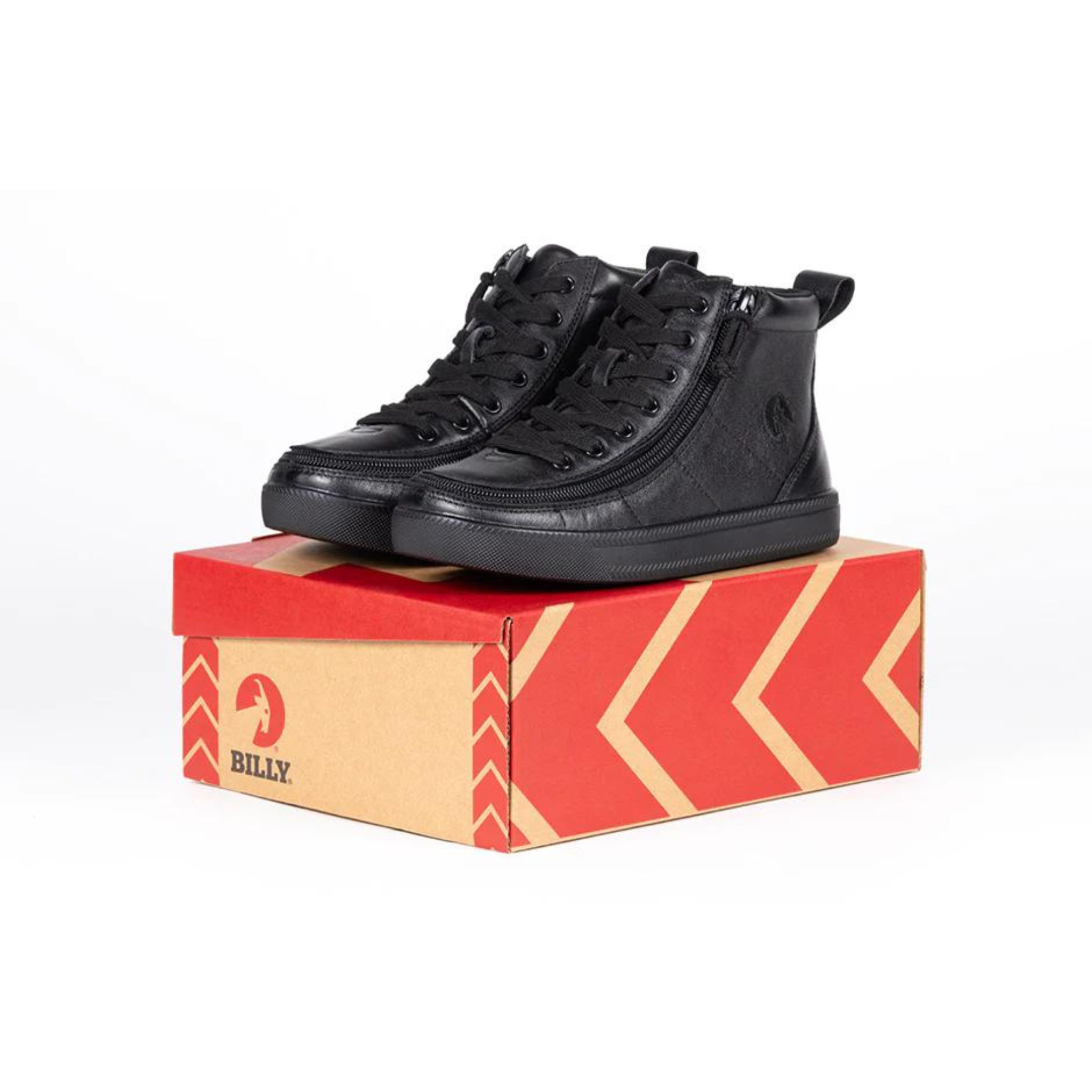 Billy Footwear (Kids) DR II Fit - High Top DR II Black Leather Shoes