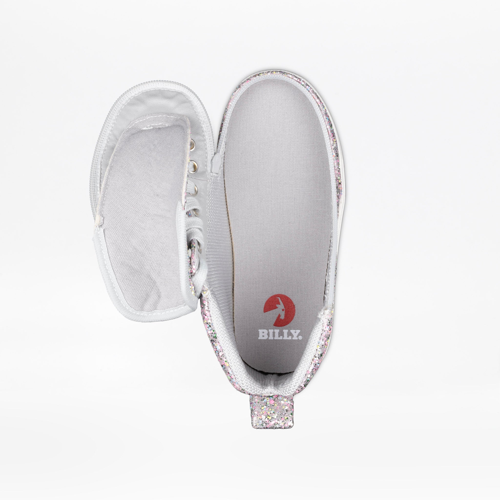 Billy Footwear DR II Fit (Kids) - High Top Multi Glitter Shoes