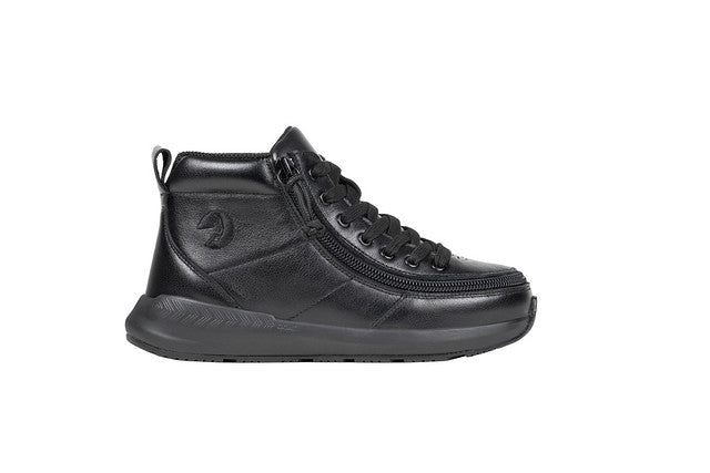 Billy Footwear (Kids) - High Top Black Goat Leather Shoes