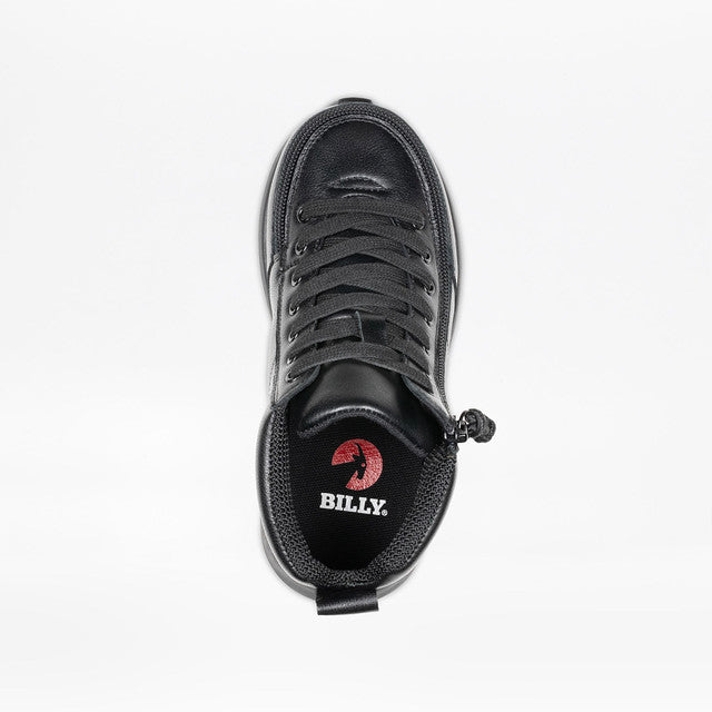 Billy Footwear (Kids) - High Top Black Goat Leather Shoes