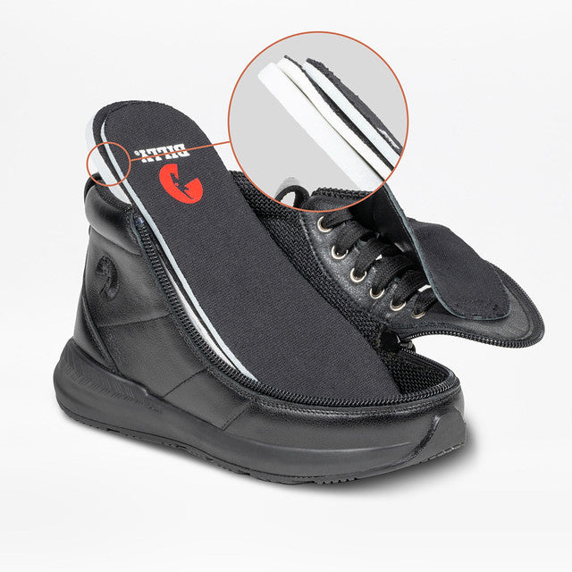 Billy Footwear (Kids) - High Top Black Goat Leather Shoes