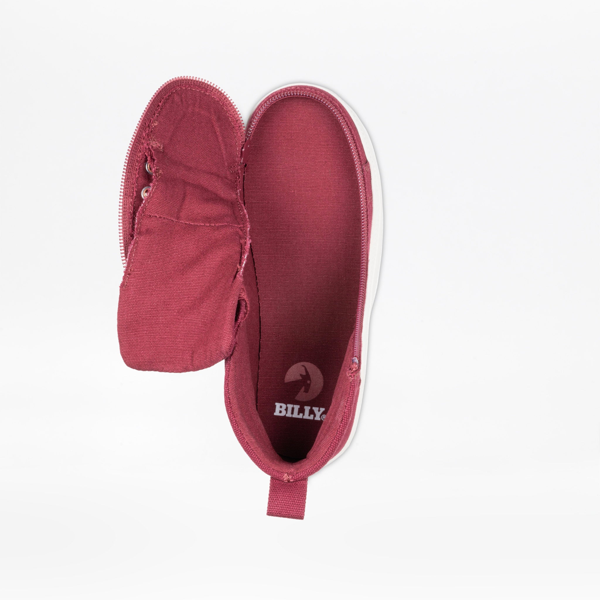 Billy Footwear (Kids) - High Top Wine/White CS Canvas Shoes