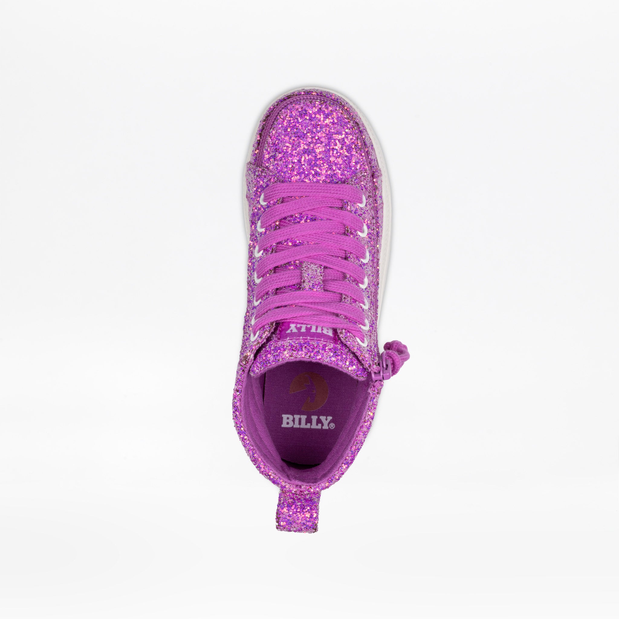 Billy Footwear (Toddlers)  - High Top Orchid Glitz CS Canvas Shoes