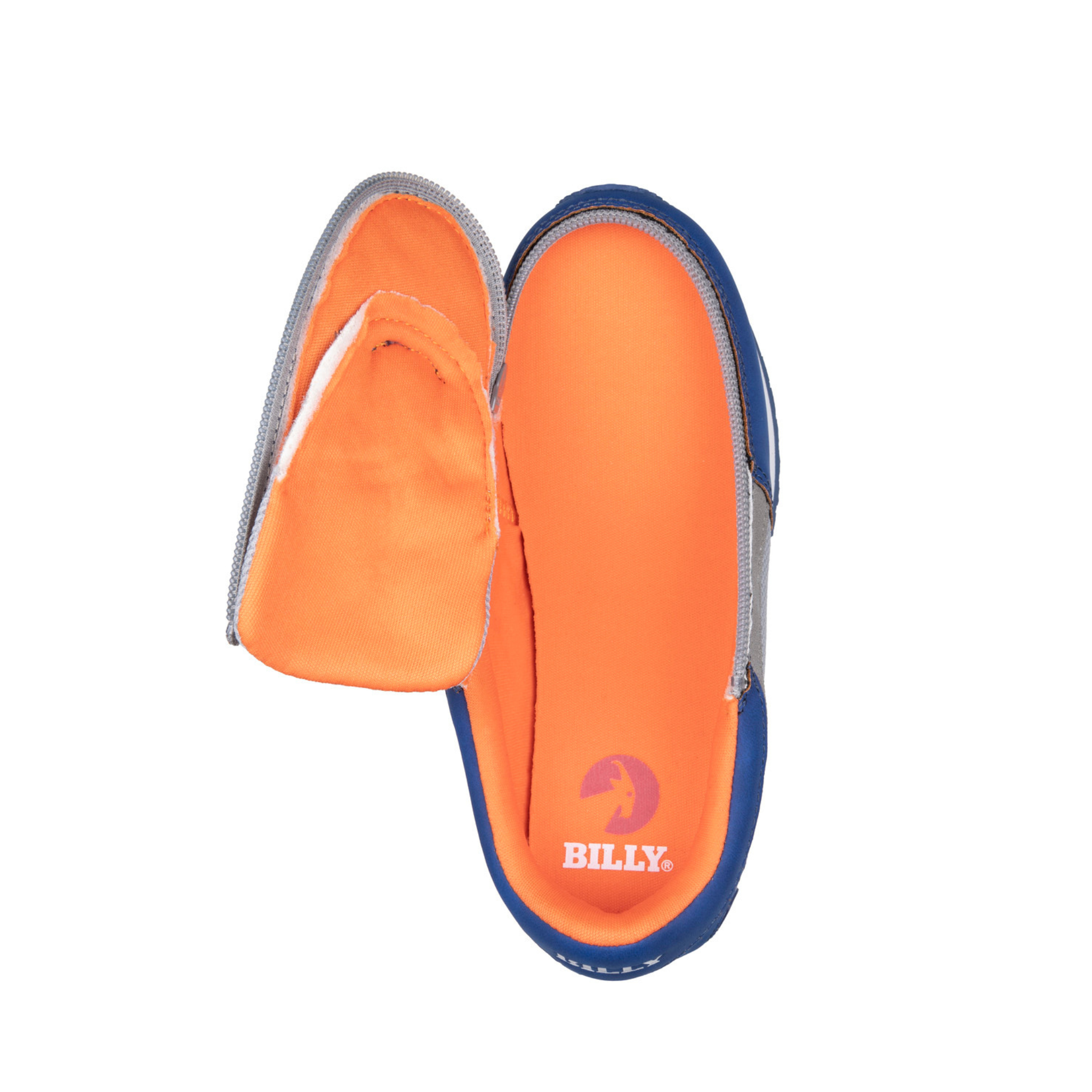 Billy Footwear (Toddlers) - Navy / Orange Faux Suede Trainers