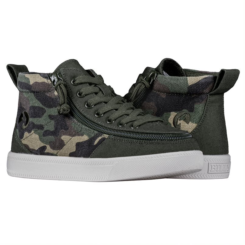 Billy Footwear (Kids) MDR Fit - High Top DR Olive Camo Canvas Shoes CLEARANCE