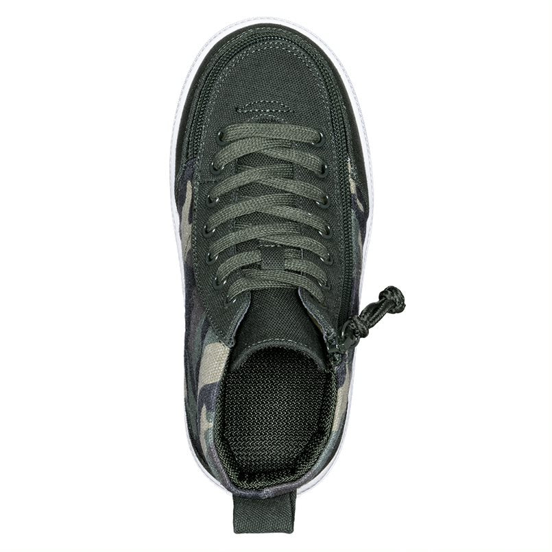 Billy Footwear (Kids) MDR Fit - High Top DR Olive Camo Canvas Shoes CLEARANCE