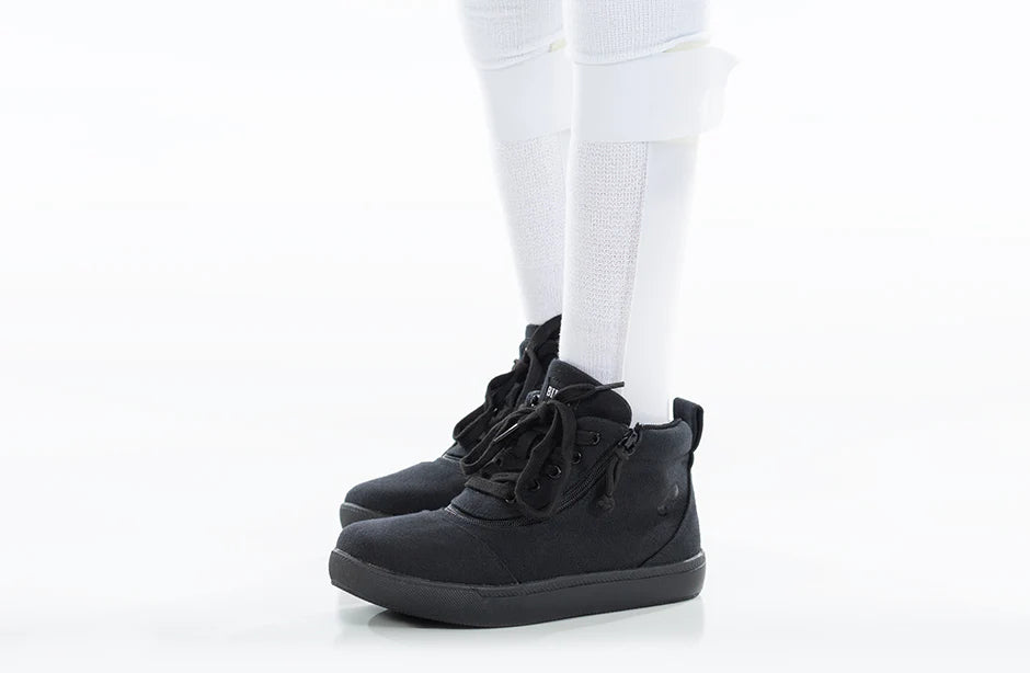 Billy Footwear (Kids) DR II Fit - Short Wrap High Top Black To The Floor Canvas Shoes