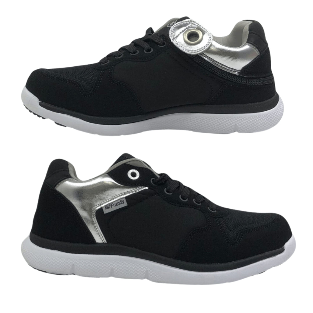 Friendly Shoes Excursion (Women's) - Mid Top Black Silver