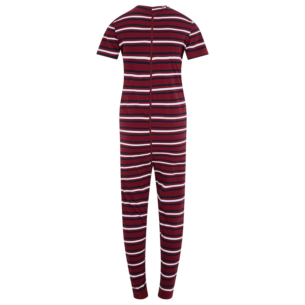 KayCey®Z Secret Zip Back Jumpsuits - Short Sleeve / Ankle Length Stripes
