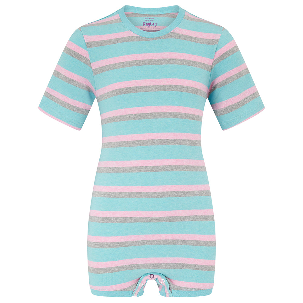 KayCey®P Lite Popper Vest (Kids) - Short Sleeve Stripes
