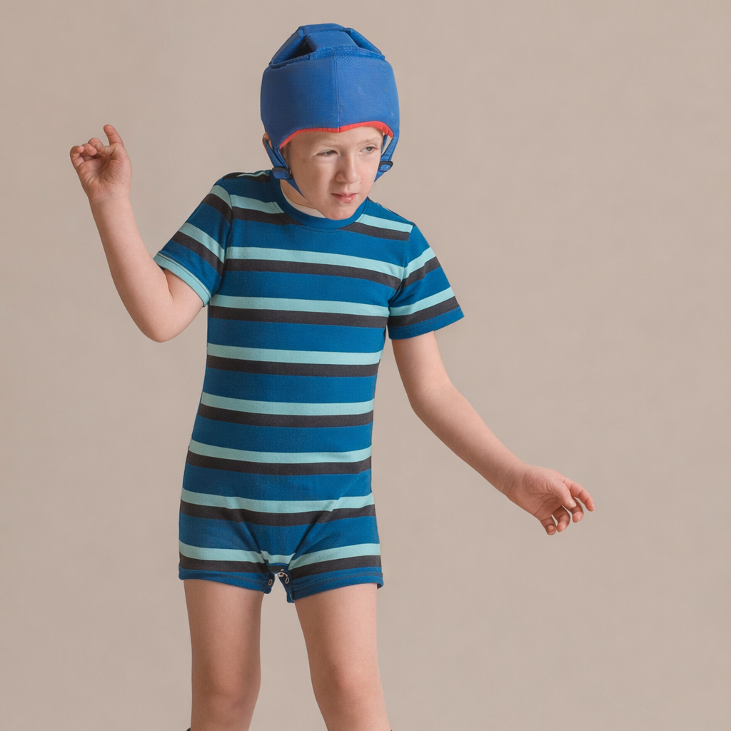 KayCey®P Lite Popper Vest (Kids) - Short Sleeve Stripes