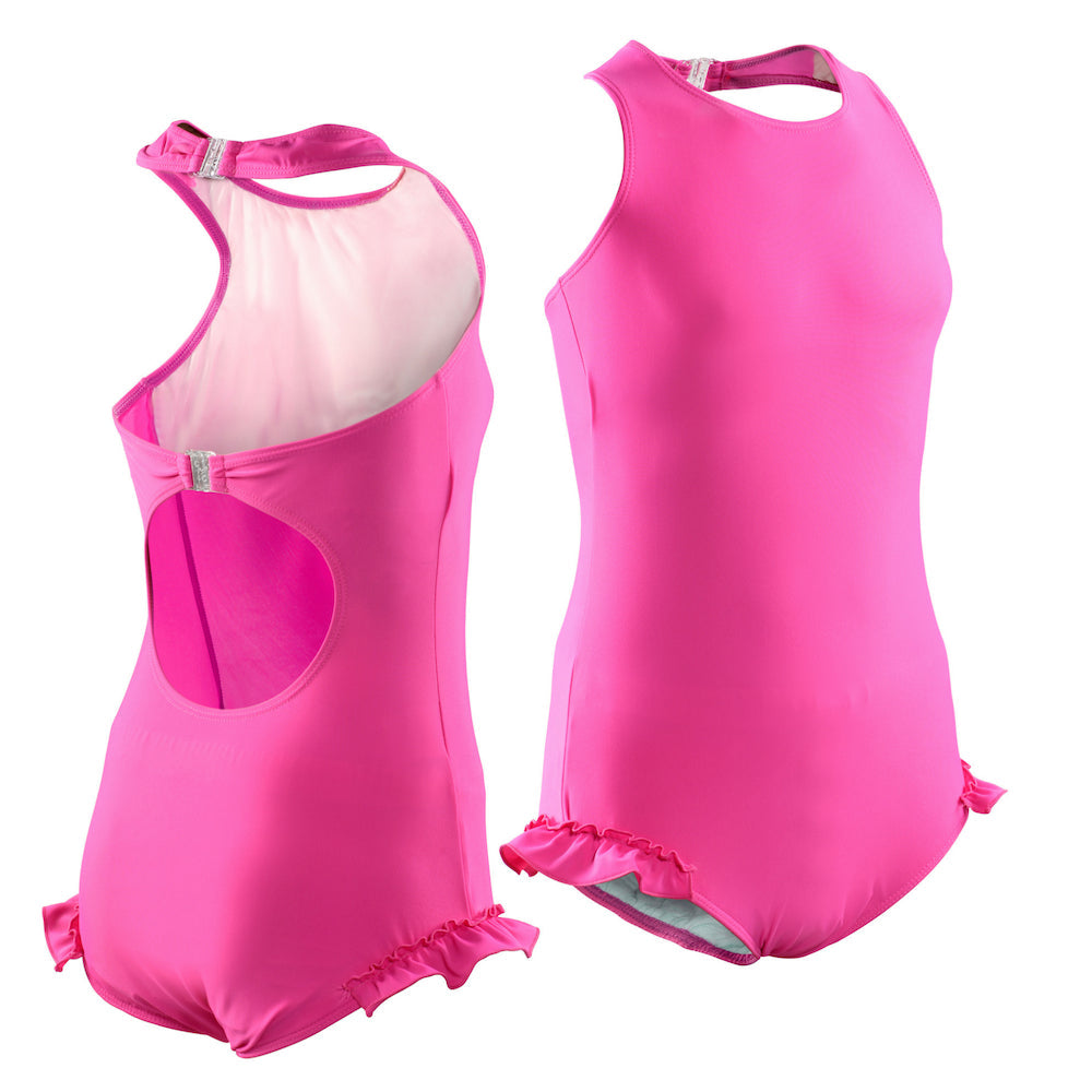 Kes-Vir - Girls Halterneck Swimsuit - Eco Friendly / Pretty Pink - CLEARANCE