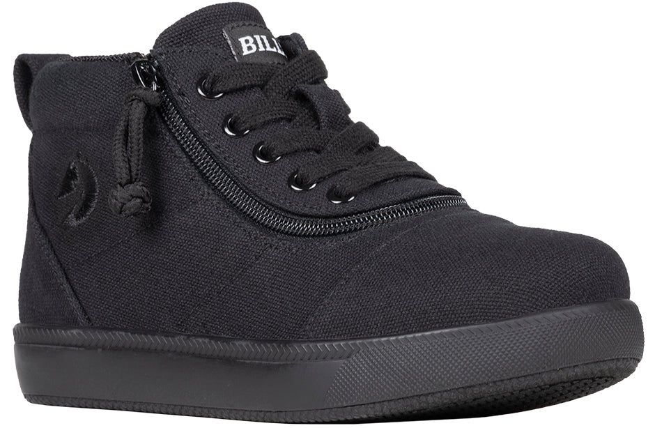 Billy Footwear (Kids) DR II Fit - Short Wrap High Top Black To The Floor Canvas Shoes