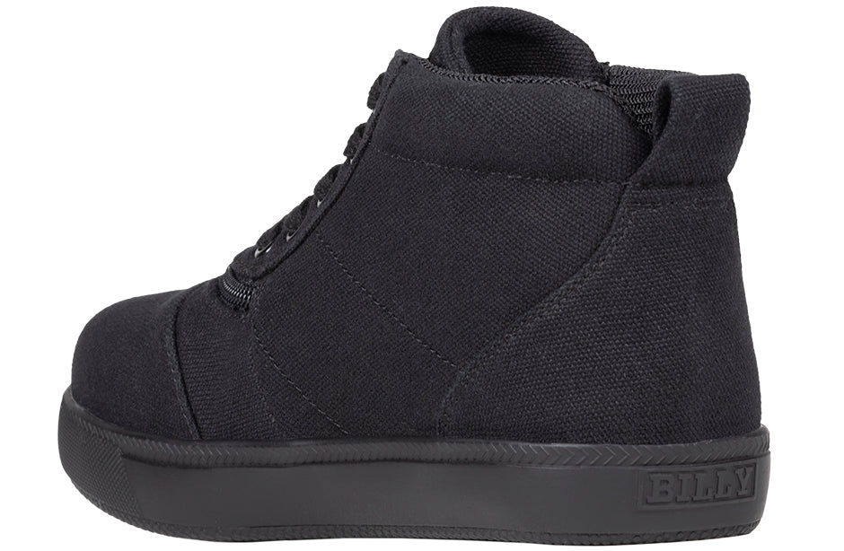 Billy Footwear (Kids) DR II Fit - Short Wrap High Top Black To The Floor Canvas Shoes