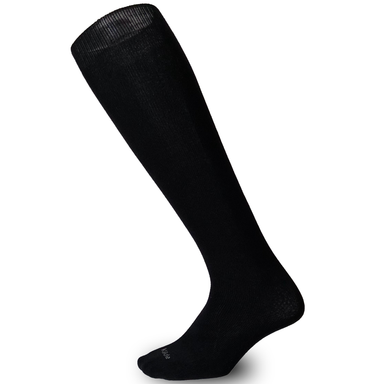 Black knee-high sock on a white background