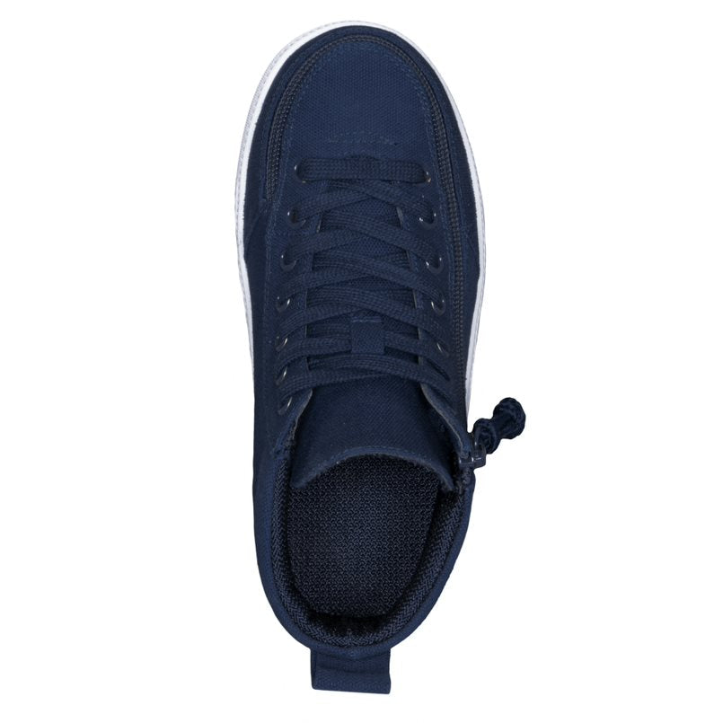 Billy Footwear (Kids) DR fit - High Top DR Navy Canvas Shoes