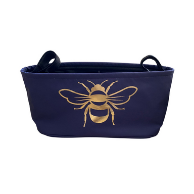 BundleBean_wheelchair_organiser_navy-gold-bee-_front